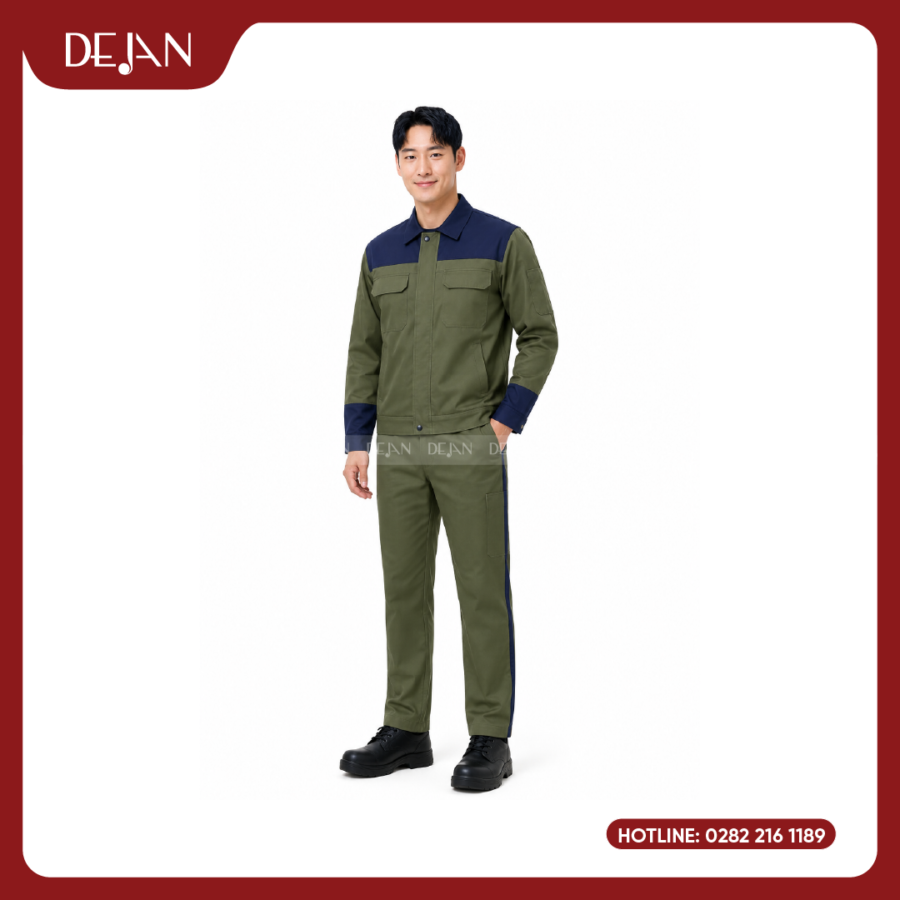 Đồng Phục Công Nhân DJDPCN1005 - Xanh Rêu Bền Bỉ, Gần Gũi