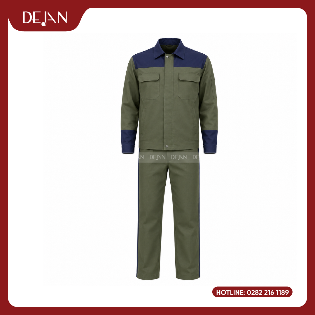 DJDPCN1005-dong-phuc-cong-nhan-02 Đồng Phục Công Nhân DJDPCN1005 - Xanh Rêu Bền Bỉ, Gần Gũi
