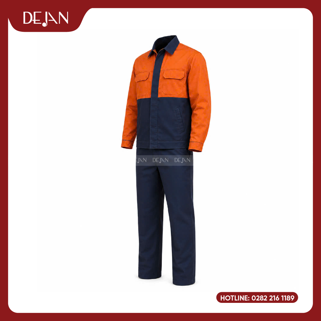 DJDPCN1006-dong-phuc-cong-nhan-05 Đồng Phục Công Nhân DJDPCN1006 - Navy Phối Cam An Toàn, Dễ Nhận Diện