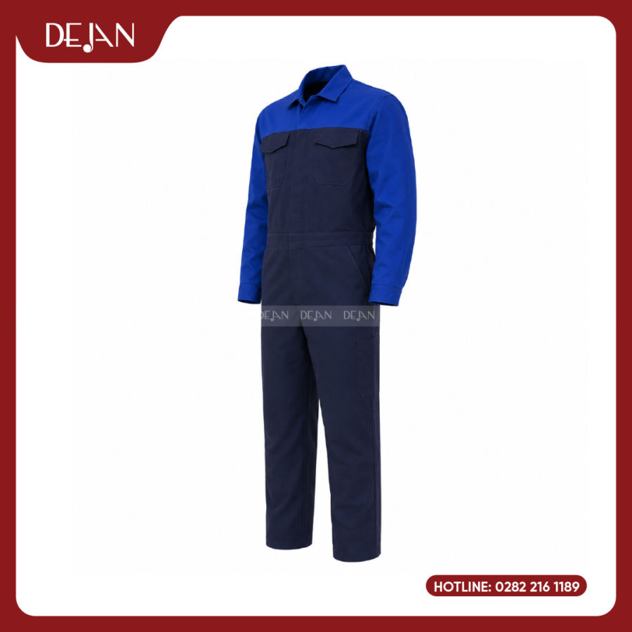 Đồng Phục Công Nhân DJDPCN1009 - Navy Phối Xanh Dương Năng Động