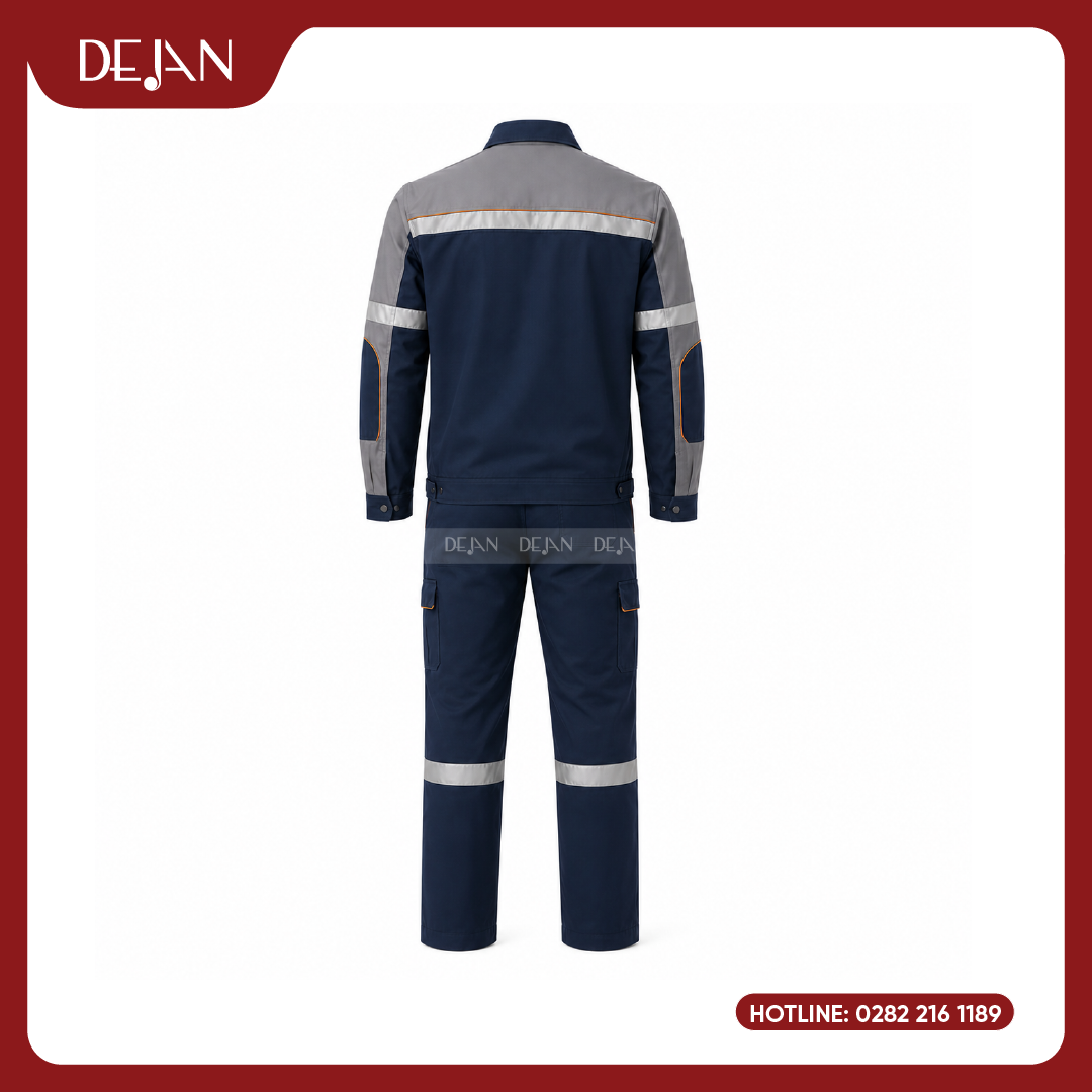 DJDPCN1010-dong-phuc-cong-nhan-03 Đồng Phục Công Nhân DJDPCN1010 - Navy Phối Xám Đậm Hiện Đại