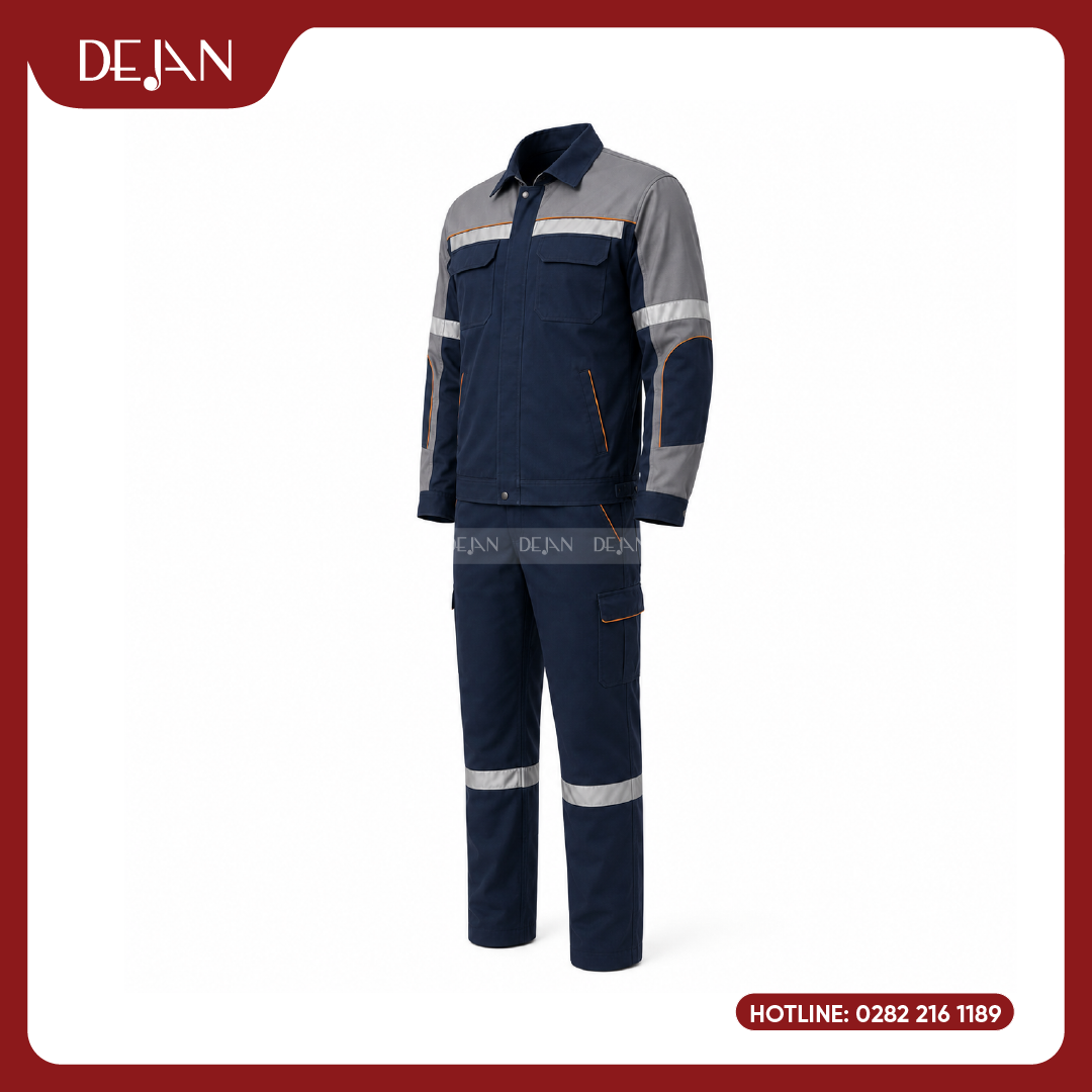 DJDPCN1010-dong-phuc-cong-nhan-05 Đồng Phục Công Nhân DJDPCN1010 - Navy Phối Xám Đậm Hiện Đại