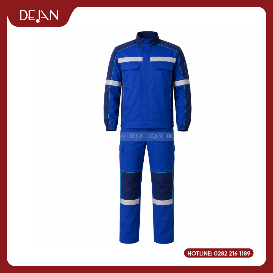Đồng Phục Công Nhân DJDPCN1011 - Xanh Dương Phối Navy Nổi Bật