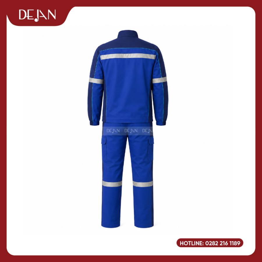 Đồng Phục Công Nhân DJDPCN1011 - Xanh Dương Phối Navy Nổi Bật
