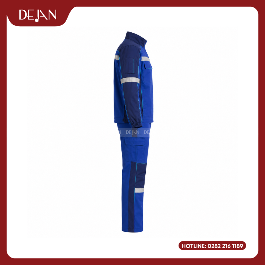 Đồng Phục Công Nhân DJDPCN1011 - Xanh Dương Phối Navy Nổi Bật