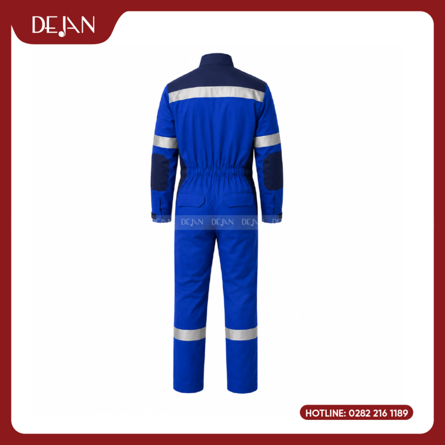 Đồng Phục Công Nhân DJDPCN1012 - Xanh Dương Phối Navy Và Xám Nhạt