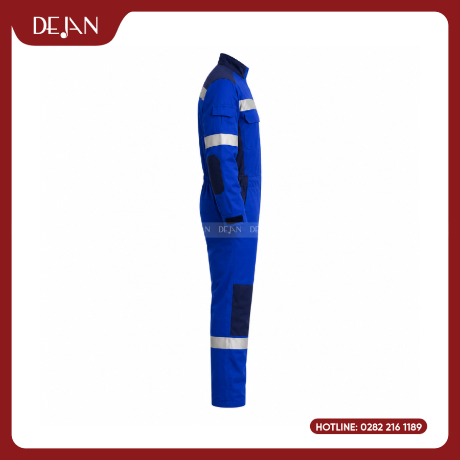 Đồng Phục Công Nhân DJDPCN1012 - Xanh Dương Phối Navy Và Xám Nhạt