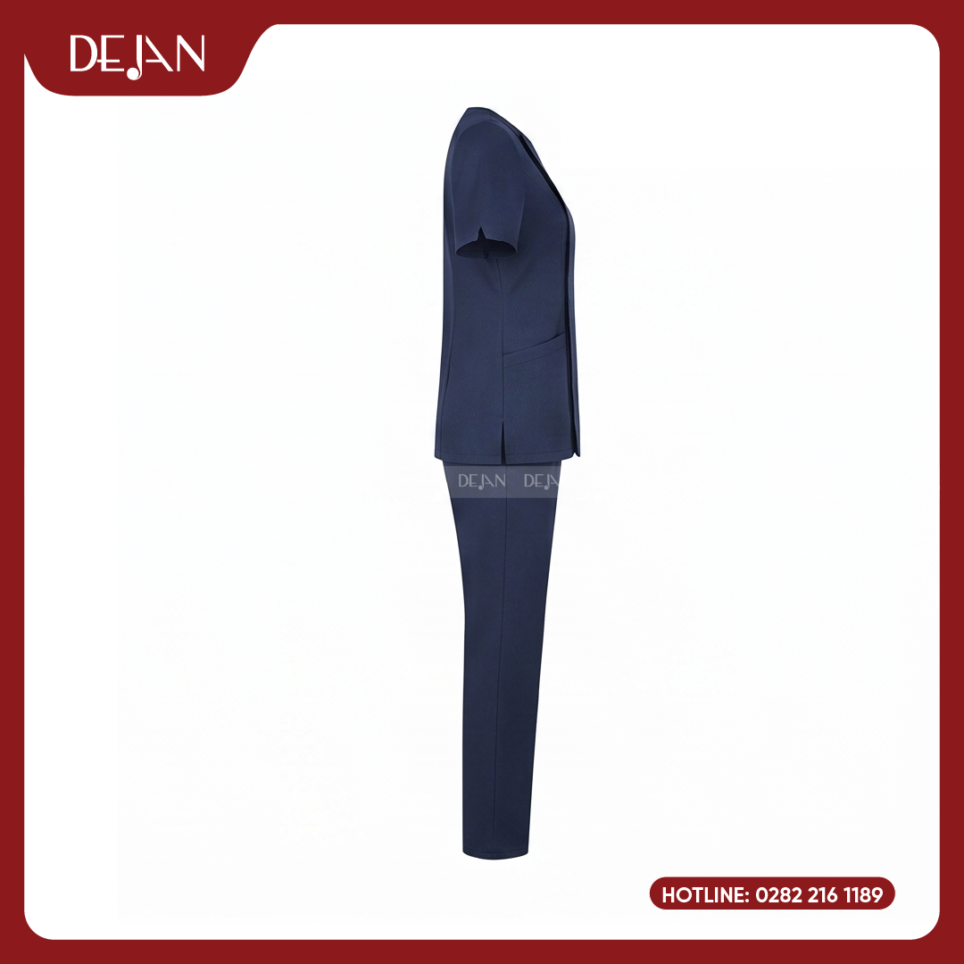 DJDPHLBN1001-dong-phuc-ho-ly-04 Đồng Phục Hộ Lý Bệnh Viện DJDPHLBN1001 - Xanh Navy Điềm Tĩnh, Đáng Tin Cậy
