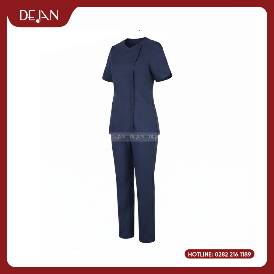 Đồng Phục Hộ Lý Bệnh Viện DJDPHLBN1001 - Xanh Navy Điềm Tĩnh, Đáng Tin Cậy