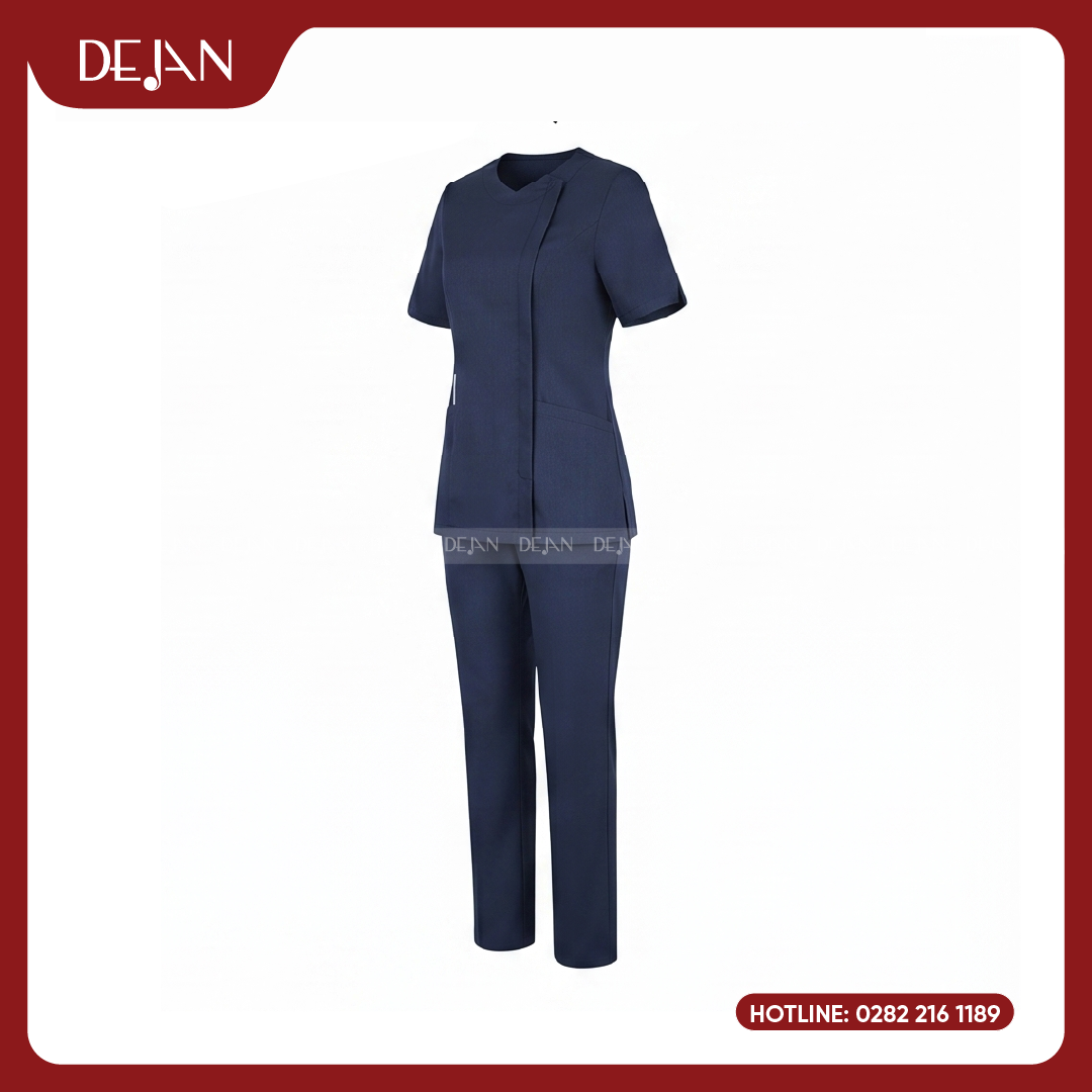DJDPHLBN1001-dong-phuc-ho-ly-05 Đồng Phục Hộ Lý Bệnh Viện DJDPHLBN1001 - Xanh Navy Điềm Tĩnh, Đáng Tin Cậy