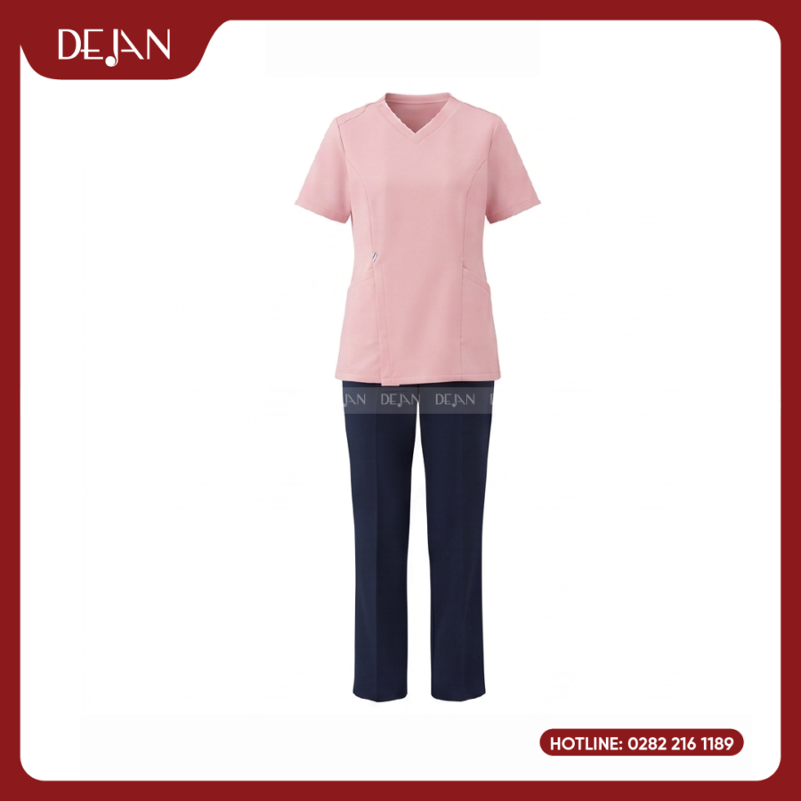 Đồng Phục Hộ Lý DJDPHLBN1002 - Hồng Phối Navy Nữ Tính, Nổi Bật