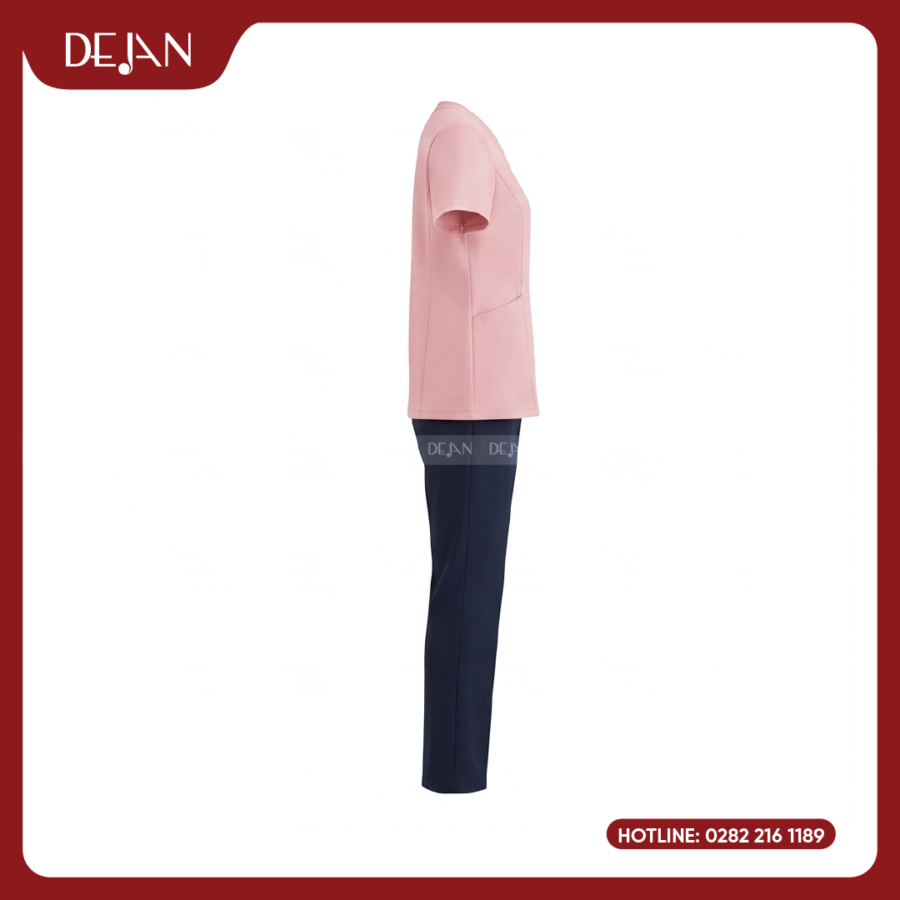 Đồng Phục Hộ Lý DJDPHLBN1002 - Hồng Phối Navy Nữ Tính, Nổi Bật