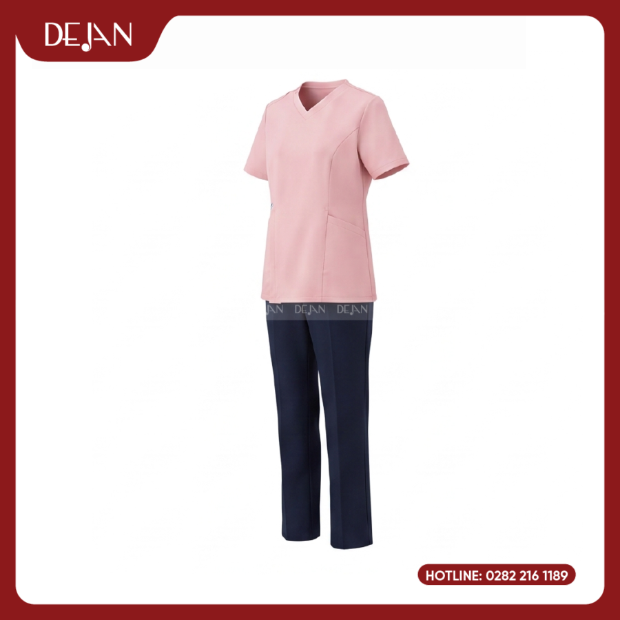 Đồng Phục Hộ Lý DJDPHLBN1002 - Hồng Phối Navy Nữ Tính, Nổi Bật