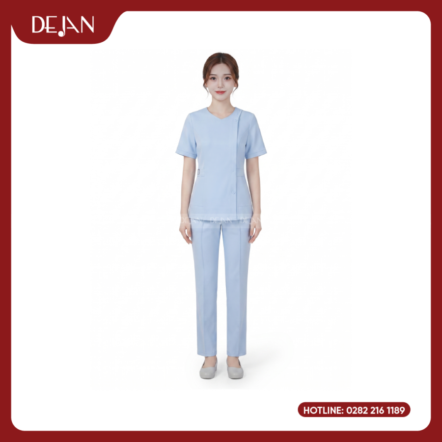 Đồng Phục Hộ Lý DJDPHLBN1003 - Xanh Dương Nhạt Dịu Mắt