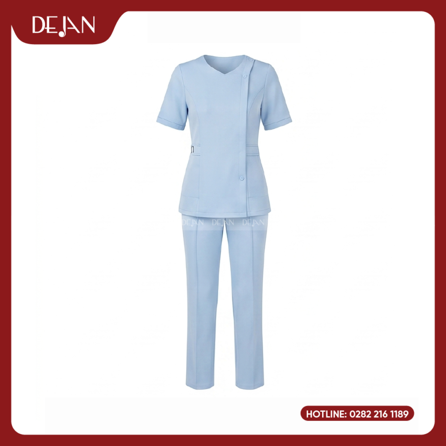 Đồng Phục Hộ Lý DJDPHLBN1003 - Xanh Dương Nhạt Dịu Mắt