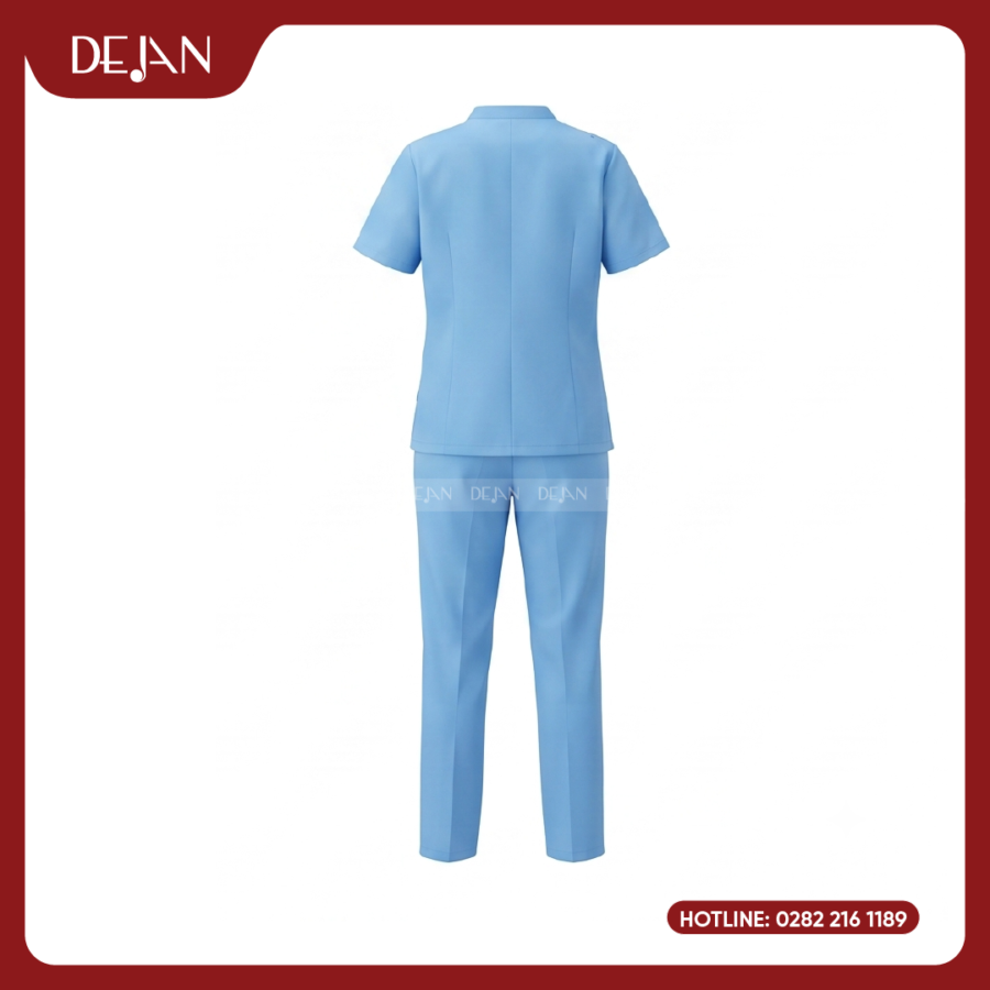 Đồng Phục Hộ Lý DJDPHLBN1005 - Xanh Dương Nhạt Có Túi Ngực Tiện Dụng