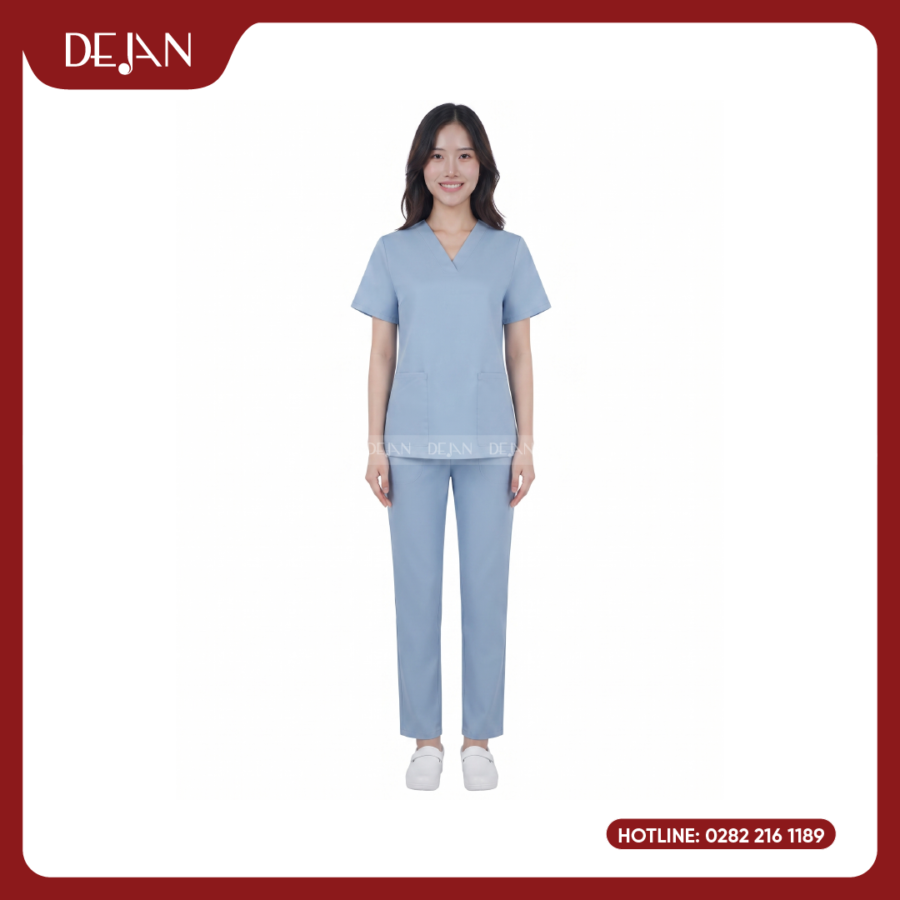 Đồng Phục Hộ Lý DJDPHLBN1006 - Xanh Dương Xám Tối Giản, Gọn Gàng