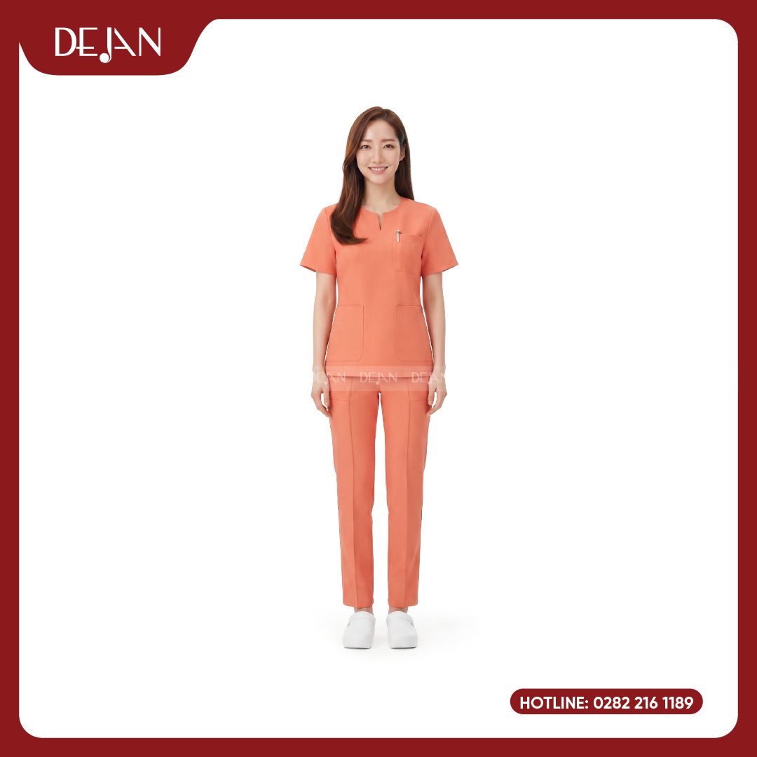 DJDPHLBN1008-dong-phuc-ho-ly-01 Đồng Phục Hộ Lý DJDPHLBN1008 - Cam San Hô Rực Rỡ, Tràn Đầy Năng Lượng