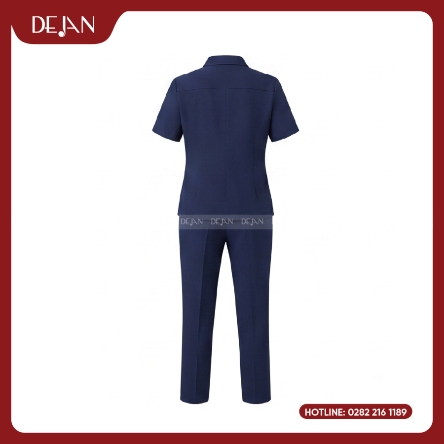 Đồng Phục Hộ Lý DJDPHLBN1009 - Xanh Navy Cổ Sơ Mi Chuyên Nghiệp