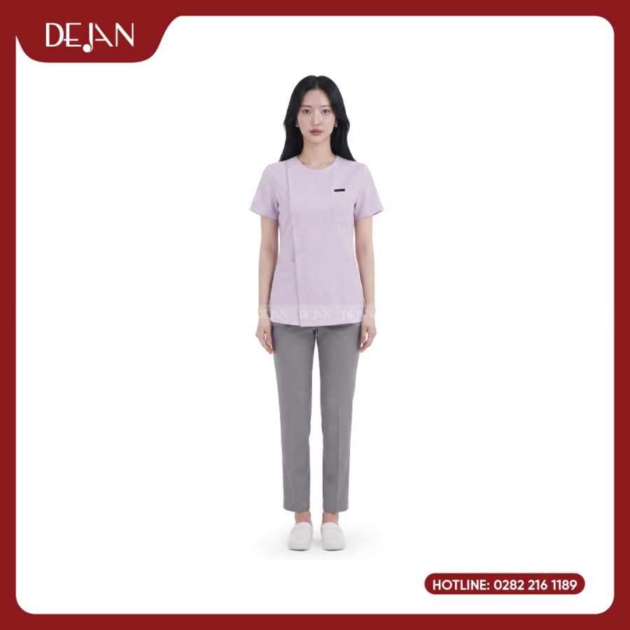 Đồng Phục Hộ Lý DJDPHLBN1010 - Tím Lavender Phối Xám Nhẹ Nhàng
