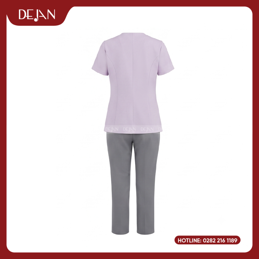Đồng Phục Hộ Lý DJDPHLBN1010 - Tím Lavender Phối Xám Nhẹ Nhàng