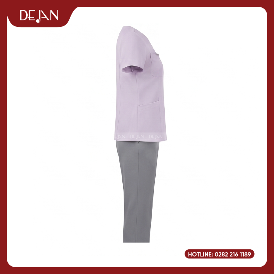 Đồng Phục Hộ Lý DJDPHLBN1010 - Tím Lavender Phối Xám Nhẹ Nhàng