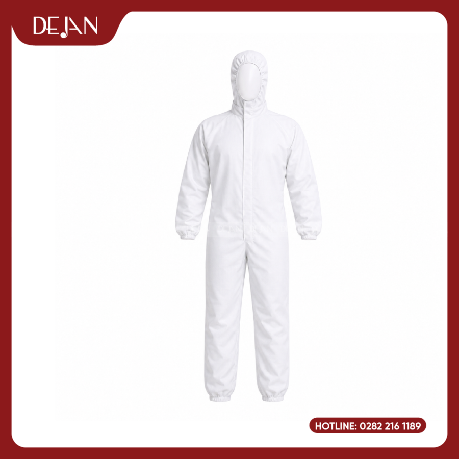 Đồng Phục Phòng Sạch DJDPPS1001 - Trắng Tinh Khiết, Đạt Chuẩn