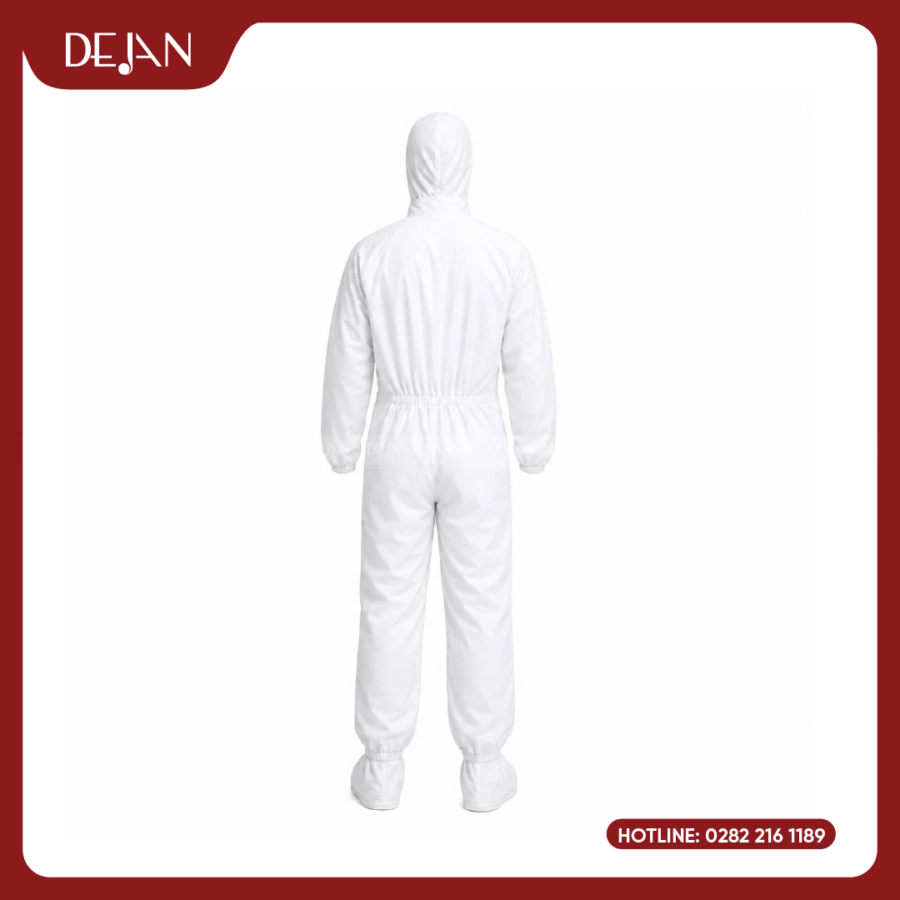 Đồng Phục Phòng Sạch DJDPPS1001 - Trắng Tinh Khiết, Đạt Chuẩn