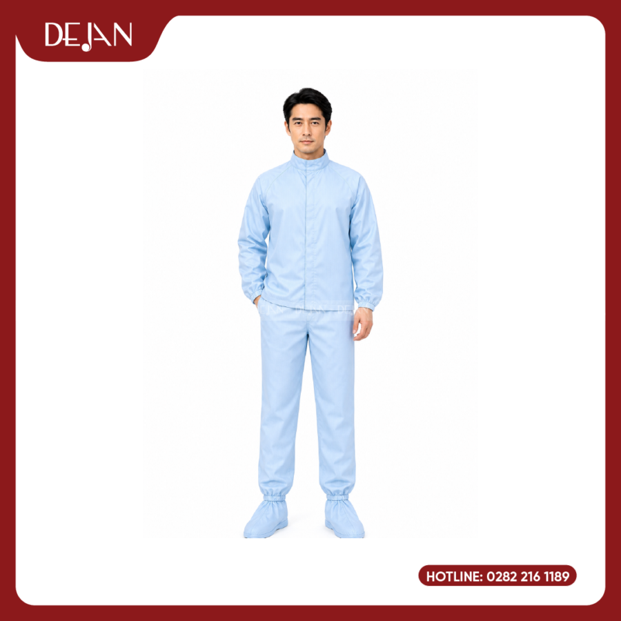 Đồng Phục Phòng Sạch DJDPPS1002 - Xanh Dương Nhạt Dịu Mắt