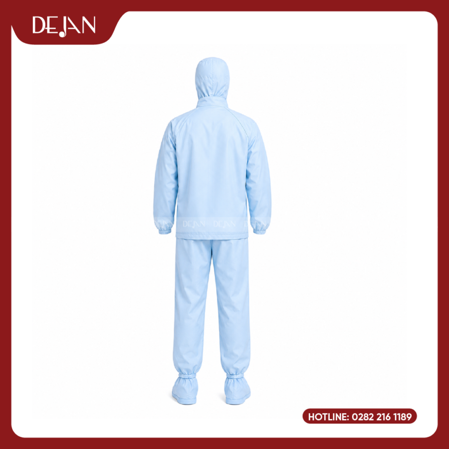 Đồng Phục Phòng Sạch DJDPPS1002 - Xanh Dương Nhạt Dịu Mắt