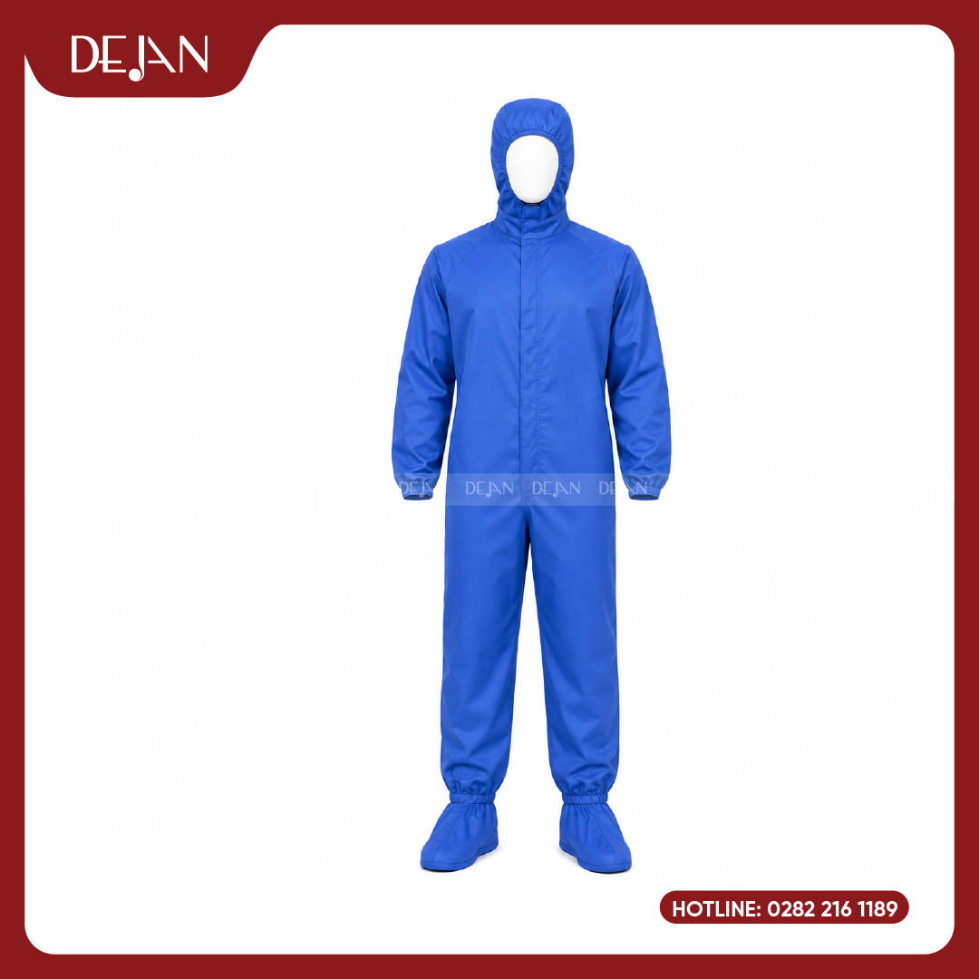 DJDPPS1003-dong-phuc-phong-sach-02 Đồng Phục Phòng Sạch DJDPPS1003 - Xanh Dương Tươi, Dễ Nhận Diện