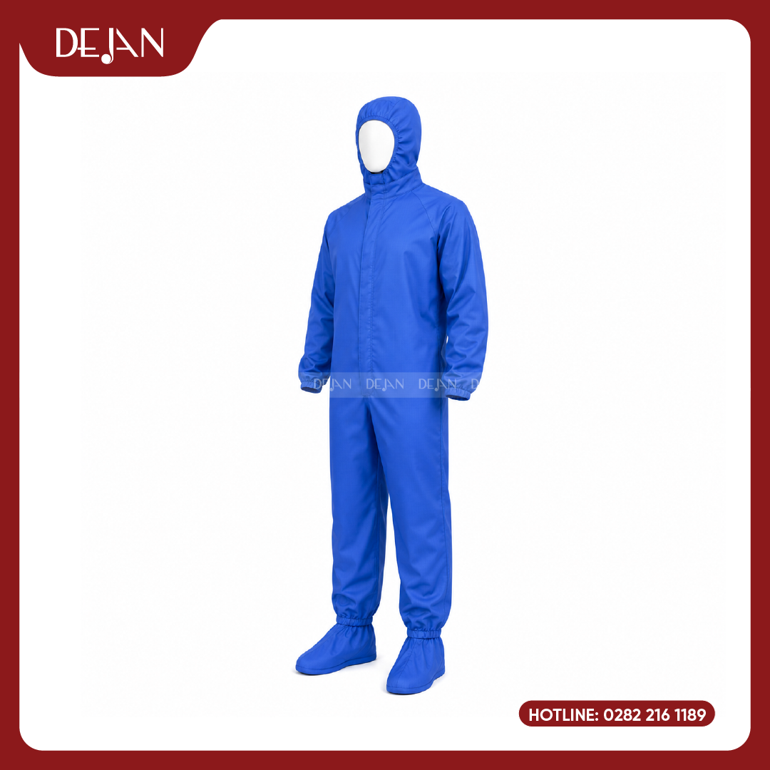 DJDPPS1003-dong-phuc-phong-sach-05 Đồng Phục Phòng Sạch DJDPPS1003 - Xanh Dương Tươi, Dễ Nhận Diện