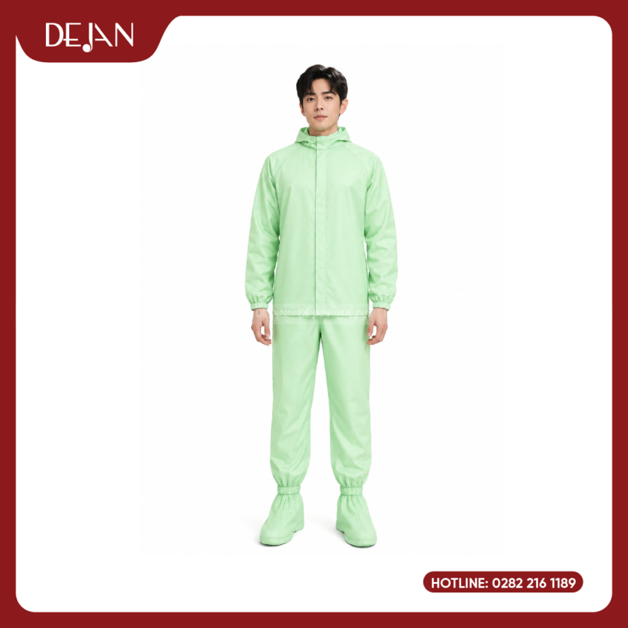 Đồng Phục Phòng Sạch DJDPPS1008 - Xanh Lá Nhạt Tươi Mát