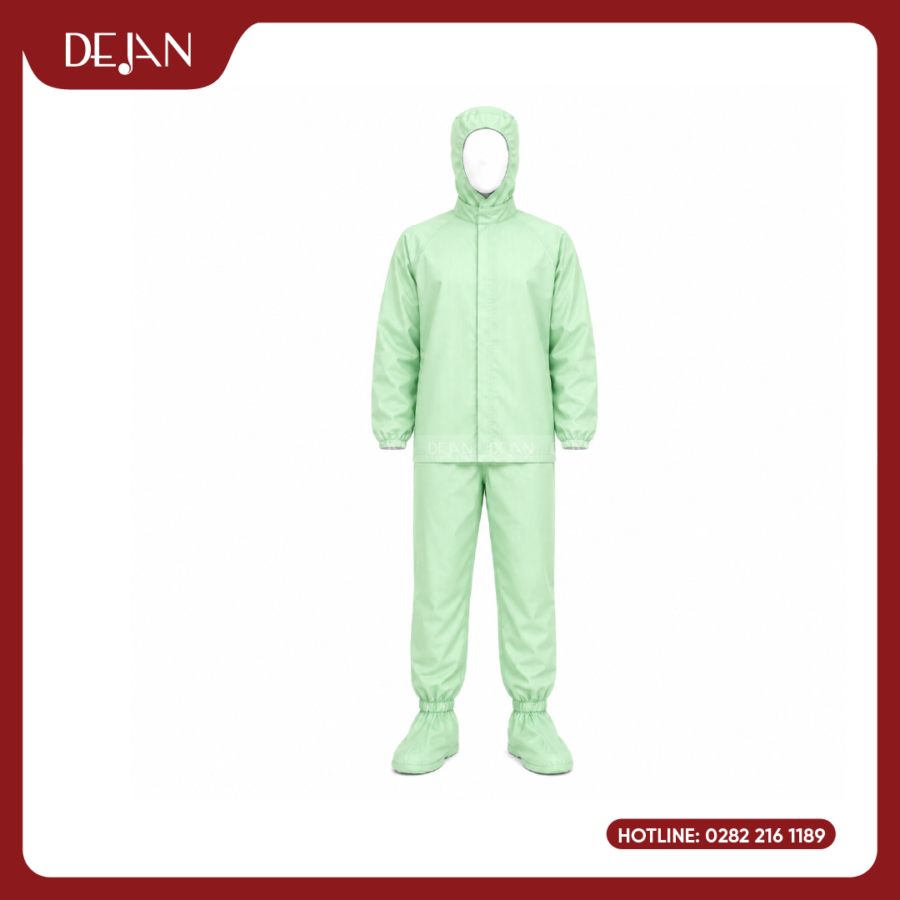 Đồng Phục Phòng Sạch DJDPPS1008 - Xanh Lá Nhạt Tươi Mát