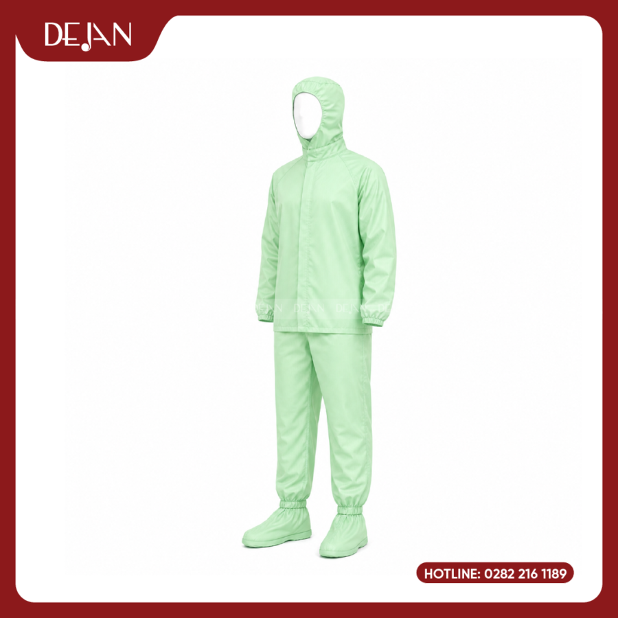 Đồng Phục Phòng Sạch DJDPPS1008 - Xanh Lá Nhạt Tươi Mát