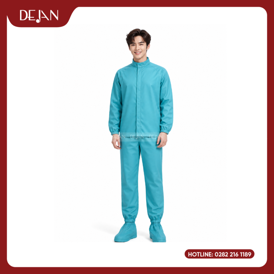 Đồng Phục Phòng Sạch DJDPPS1009 - Xanh Ngọc Hiện Đại, Nổi Bật