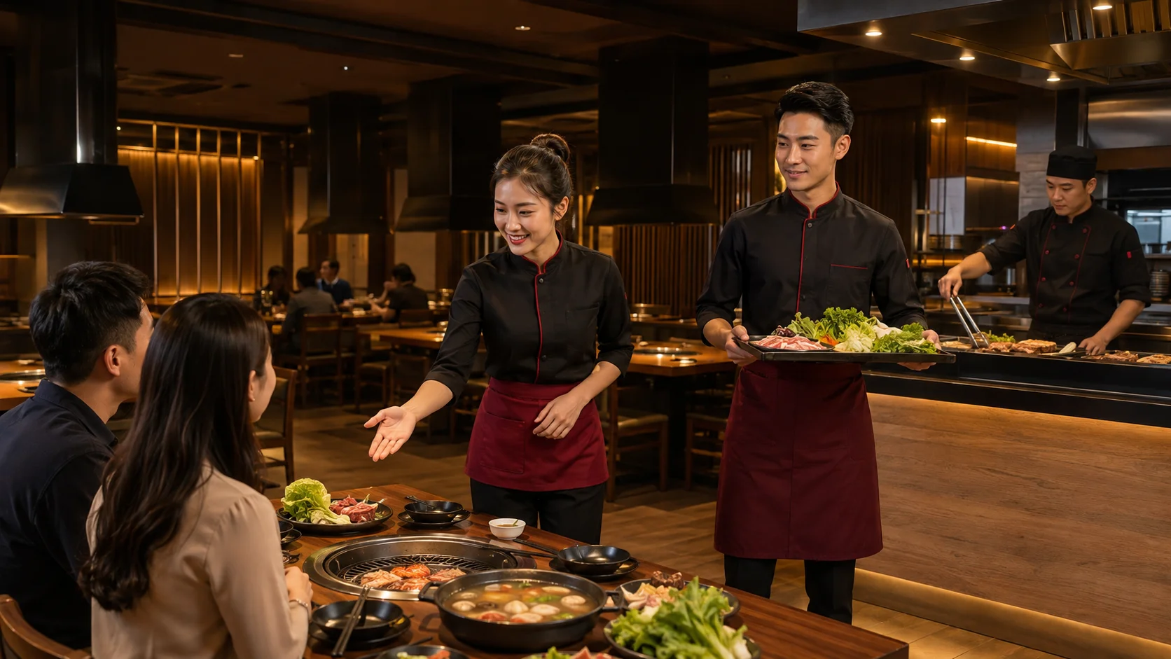 Đồng phục quán BBQ và lẩu: Chất liệu nào chịu nhiệt, dễ giặt nhất? 1 Đồng phục quán BBQ và lẩu