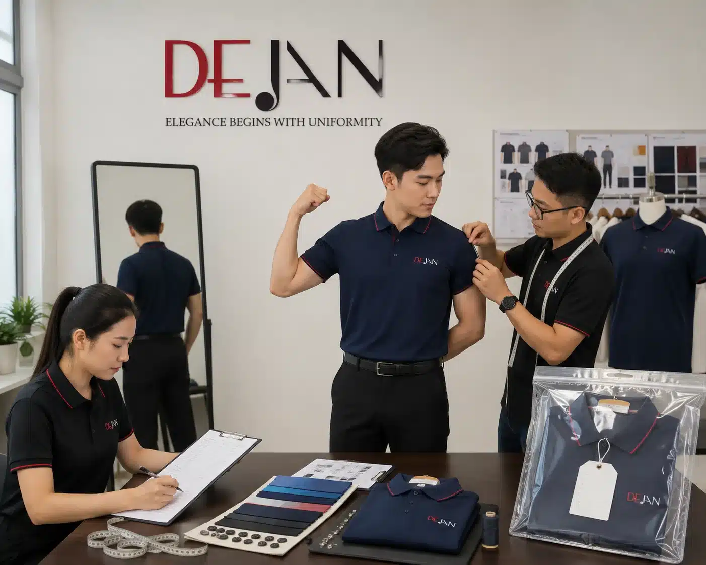Tech pack đồng phục doanh nghiệp gồm gì? Cách khóa thông số để tái sản xuất không lệch mẫu 4 Bảng vật liệu và phụ liệu BOM của đồng phục