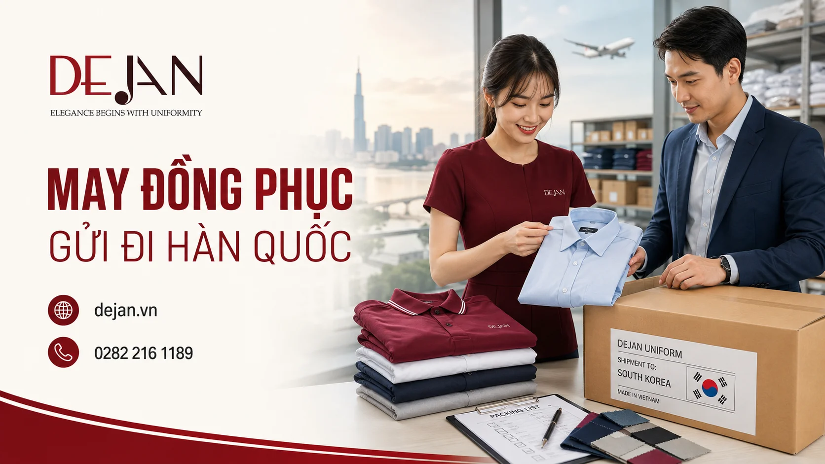 May đồng phục gửi đi Hàn Quốc: Từ thiết kế online đến đóng kiện giao hàng