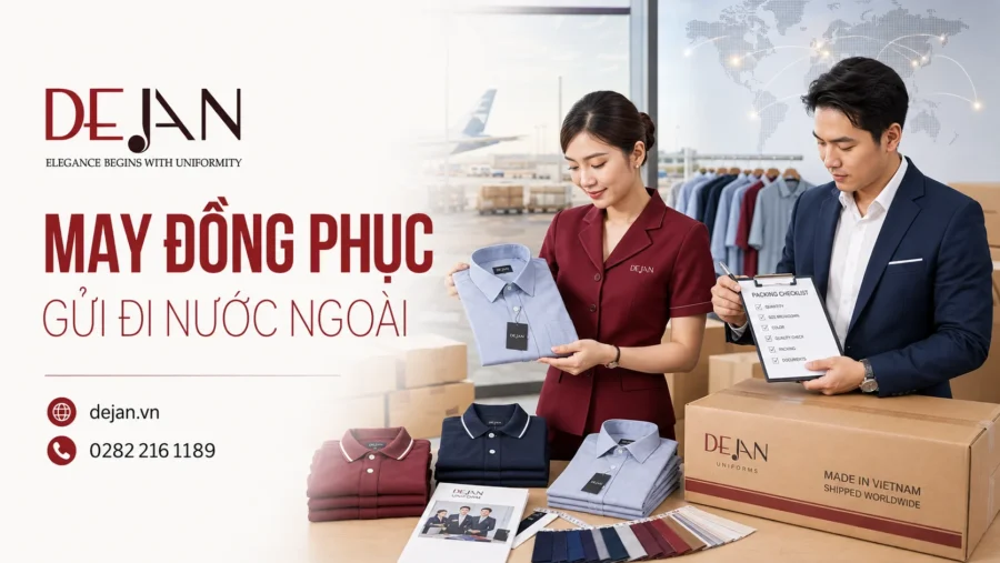 May đồng phục gửi đi nước ngoài: Thiết kế, duyệt mẫu online và hỗ trợ giao quốc tế