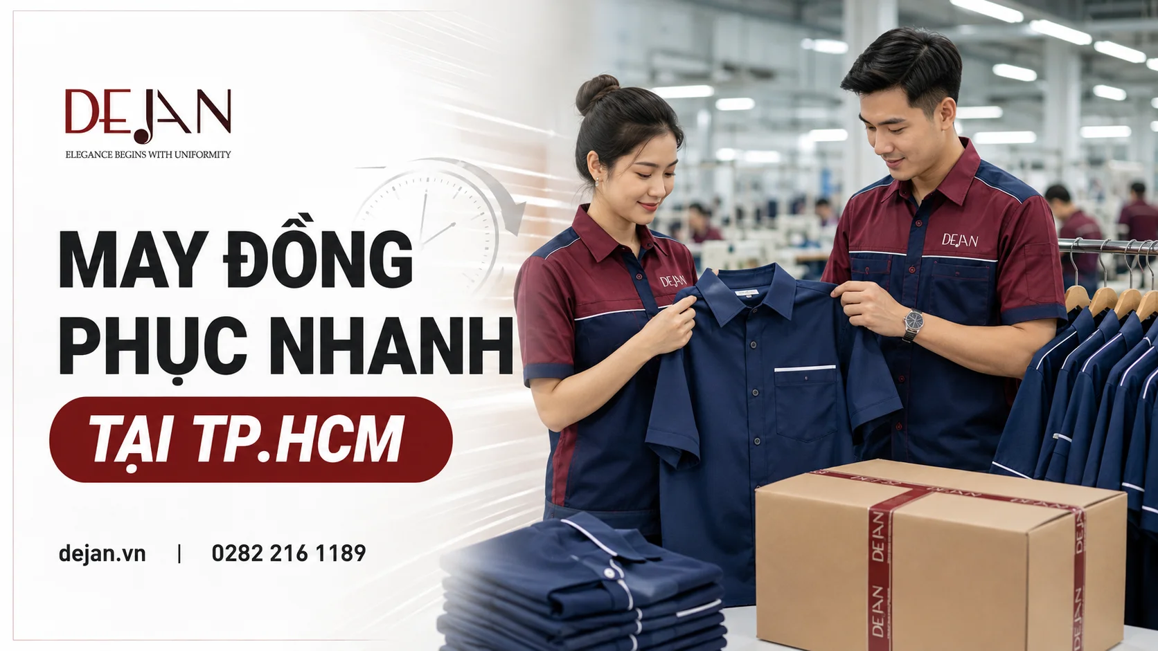 May đồng phục nhanh tại TP.HCM - giao trong bao lâu? DeJan giải đáp