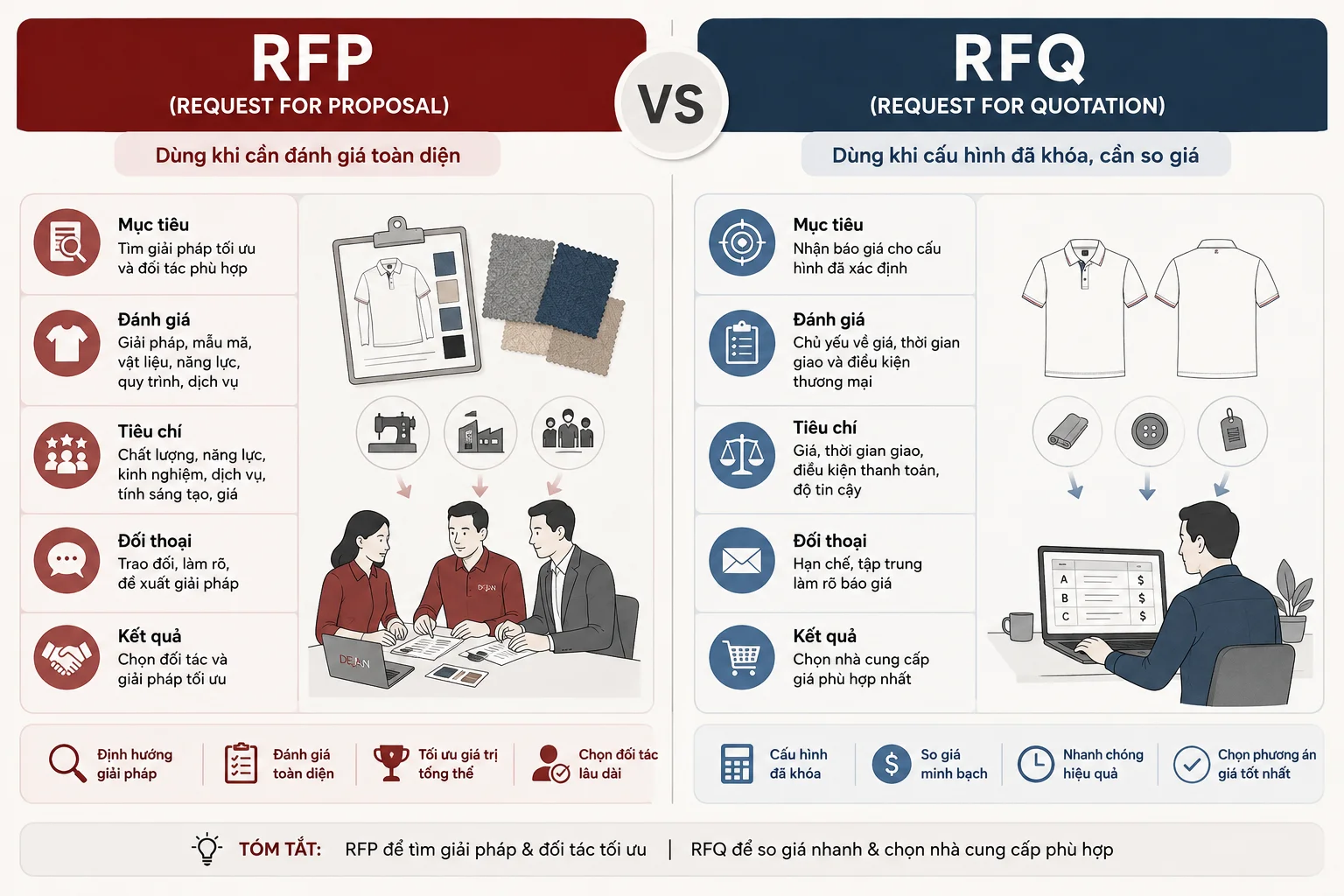 Mẫu RFP đặt may đồng phục công sở