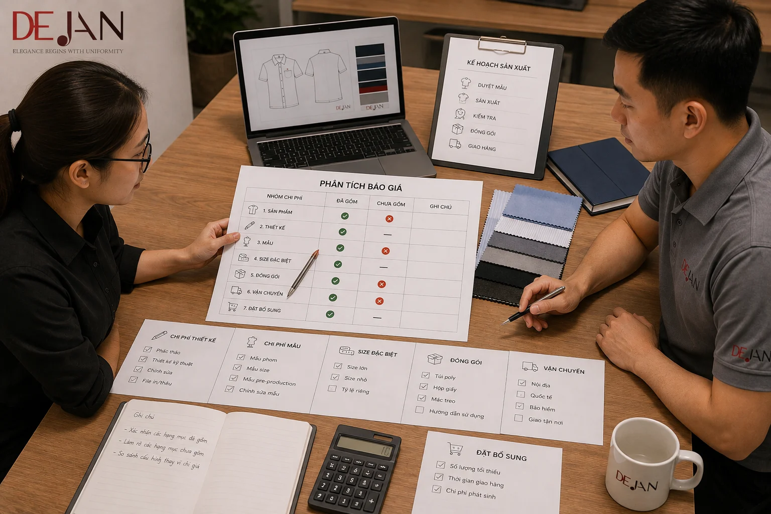 Mẫu RFP đặt may đồng phục công sở