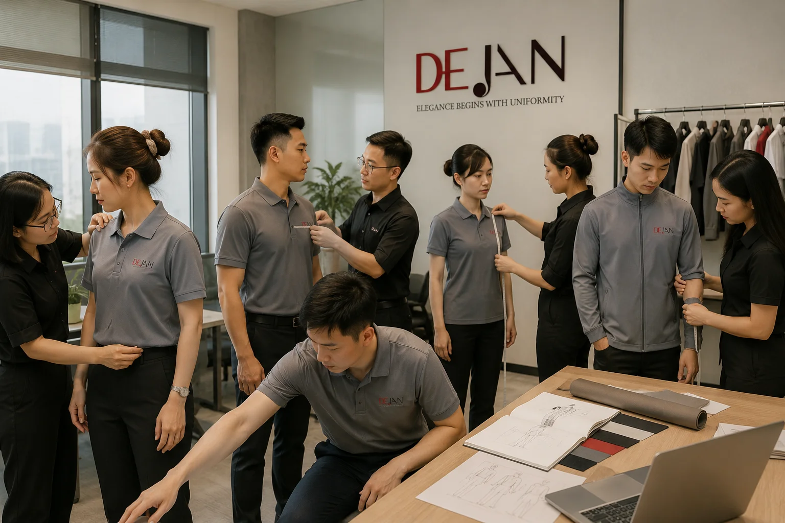 May đồng phục gửi đi Mỹ