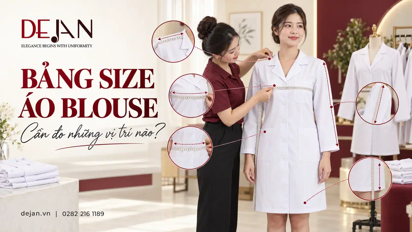 Bảng size áo blouse cần những số đo nào