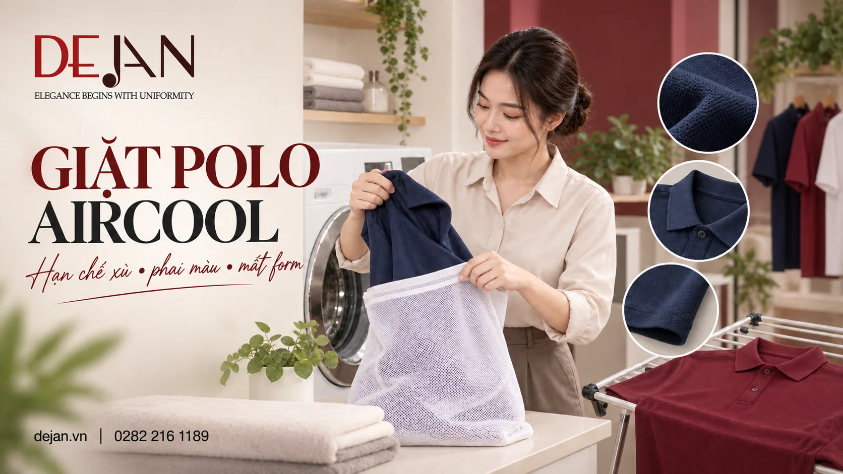Cách giặt áo polo Aircool để hạn chế xù, phai màu và mất form