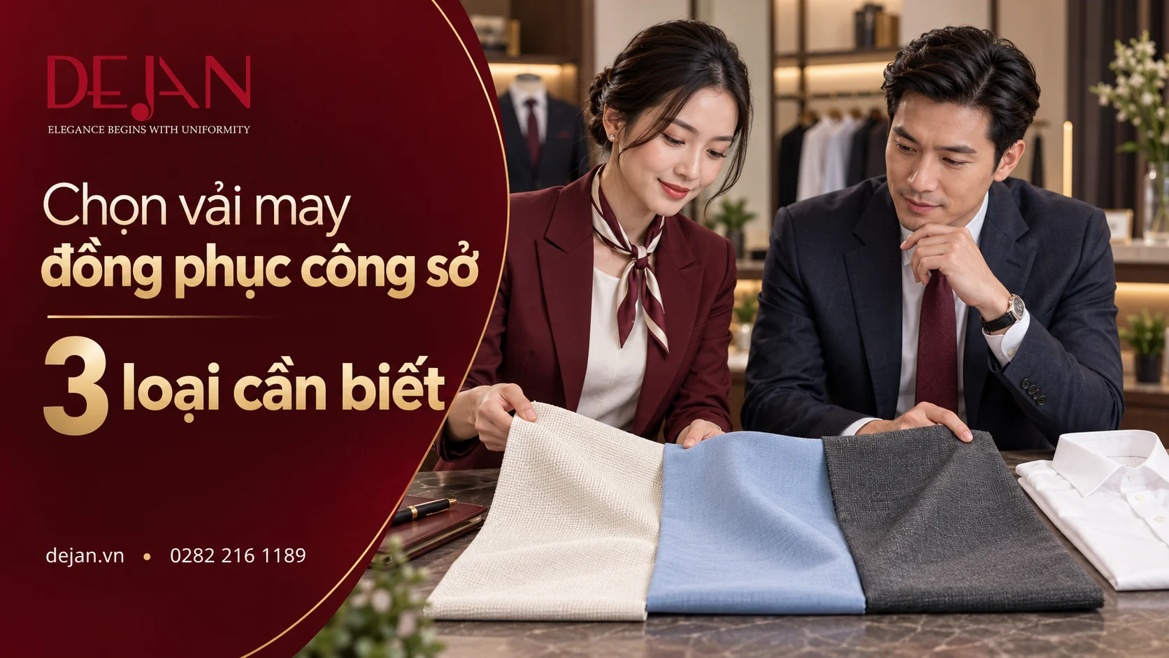 Chọn vải may đồng phục công sở cotton kate hay polyester