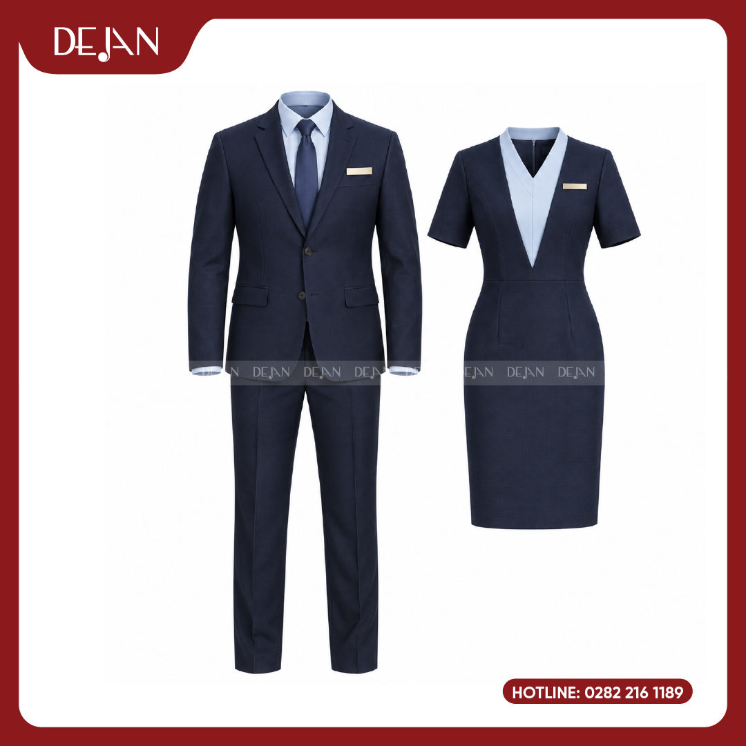 DJDPLTNH1003-dong-phuc-le-tan-nha-hang-02 Đồng Phục Lễ Tân Nhà Hàng DJDPLTNH1003 - Xanh Navy Thanh Lịch, Chuyên Nghiệp