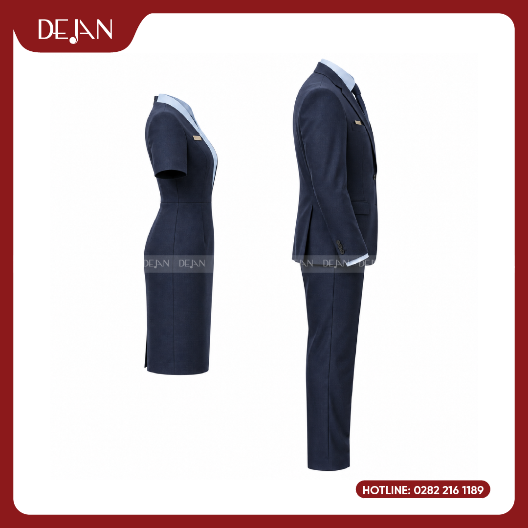 DJDPLTNH1003-dong-phuc-le-tan-nha-hang-04 Đồng Phục Lễ Tân Nhà Hàng DJDPLTNH1003 - Xanh Navy Thanh Lịch, Chuyên Nghiệp