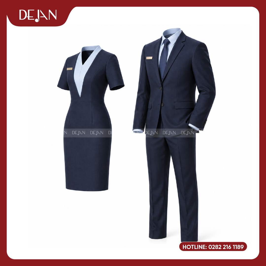 DJDPLTNH1003-dong-phuc-le-tan-nha-hang-05 Đồng Phục Lễ Tân Nhà Hàng DJDPLTNH1003 - Xanh Navy Thanh Lịch, Chuyên Nghiệp